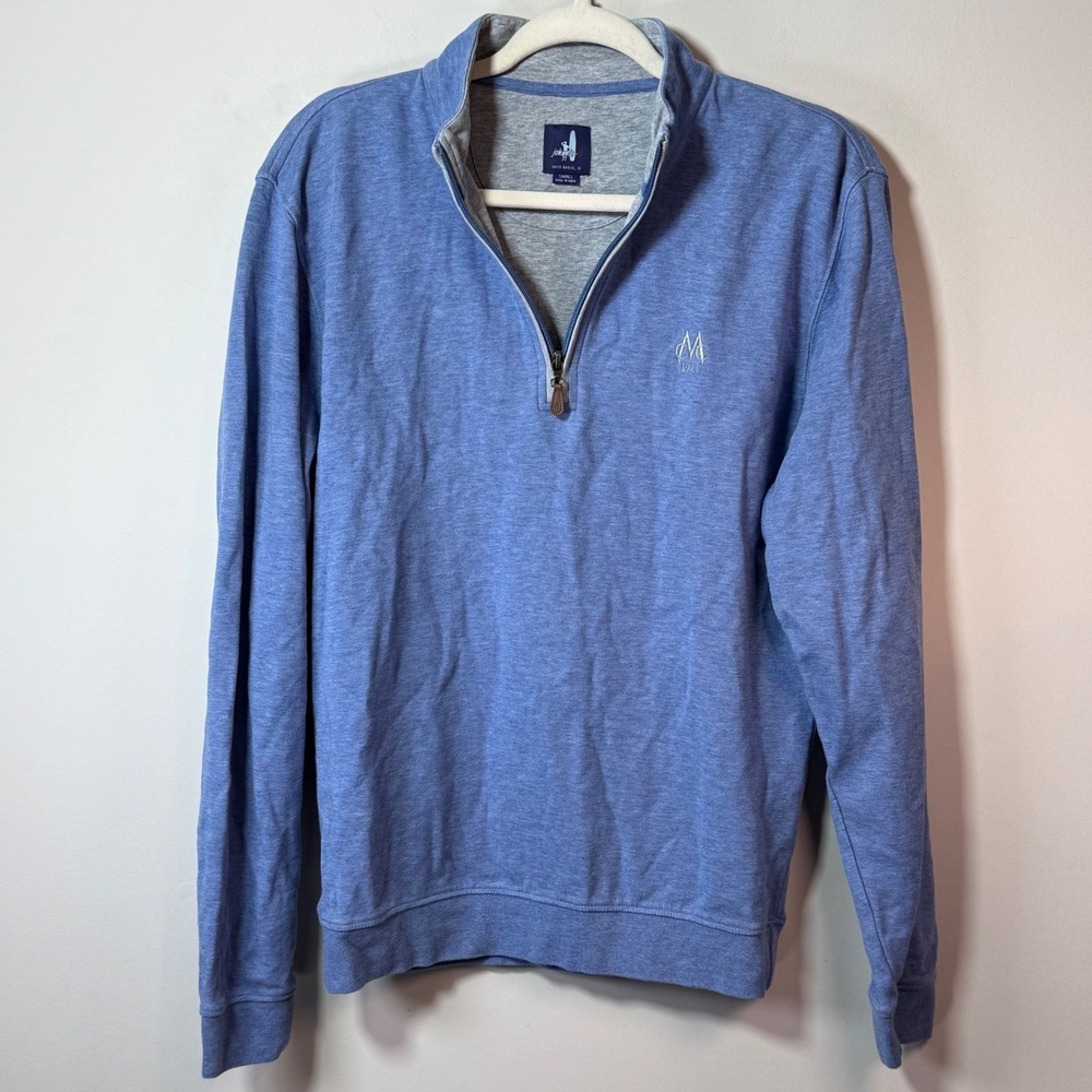 Johnnie-O Quarter Zip Pullover Mens Small Blue MC 1923 Logo Country Club Beachy